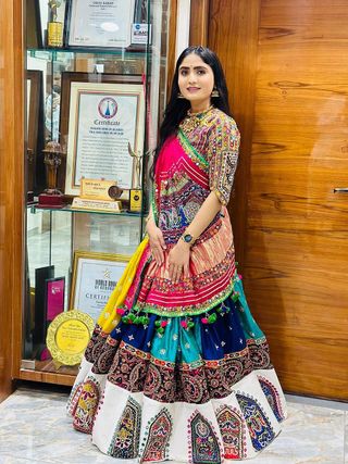 Festive Multicolor Muslin Cotton Lehenga Choli Set