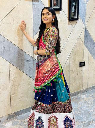 Festive Multicolor Muslin Cotton Lehenga Choli Set