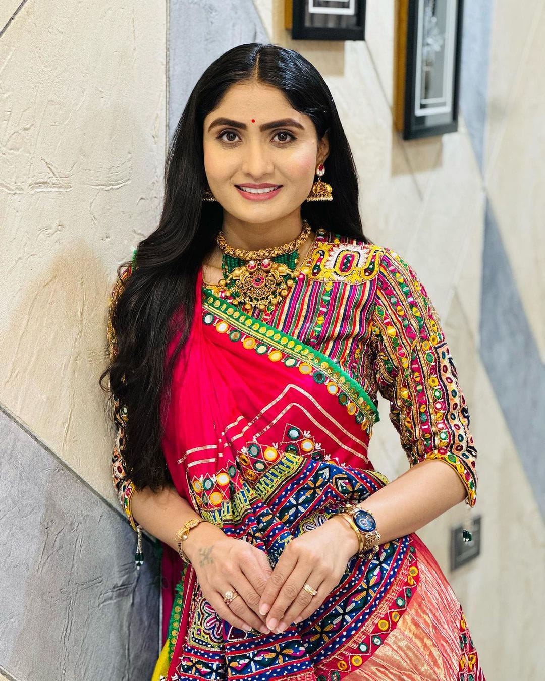 Festive Multicolor Muslin Cotton Lehenga Choli Set