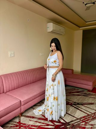Blue Petal Dream Organza Lehenga with Kodi Work