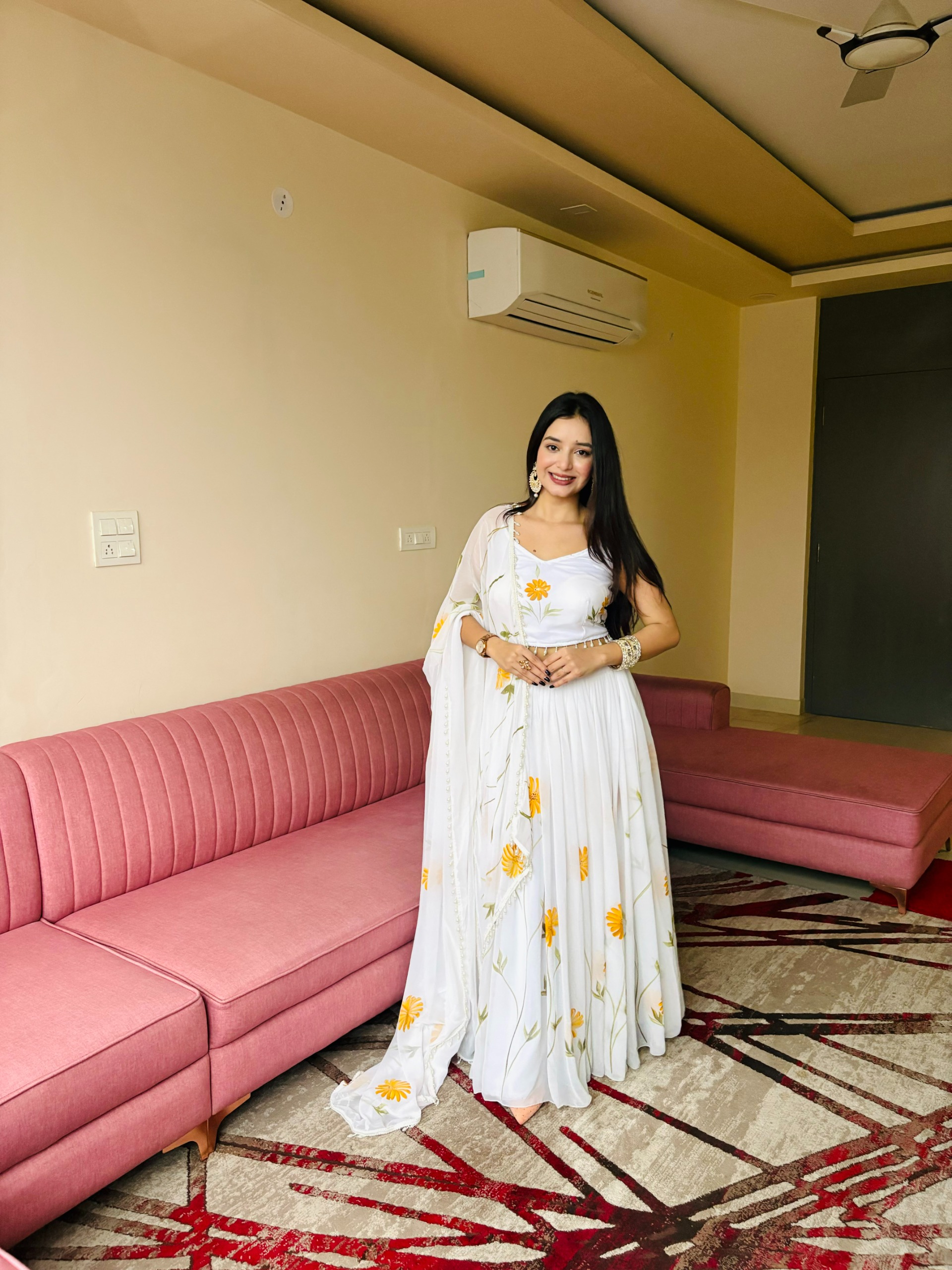 Blue Petal Dream Organza Lehenga with Kodi Work