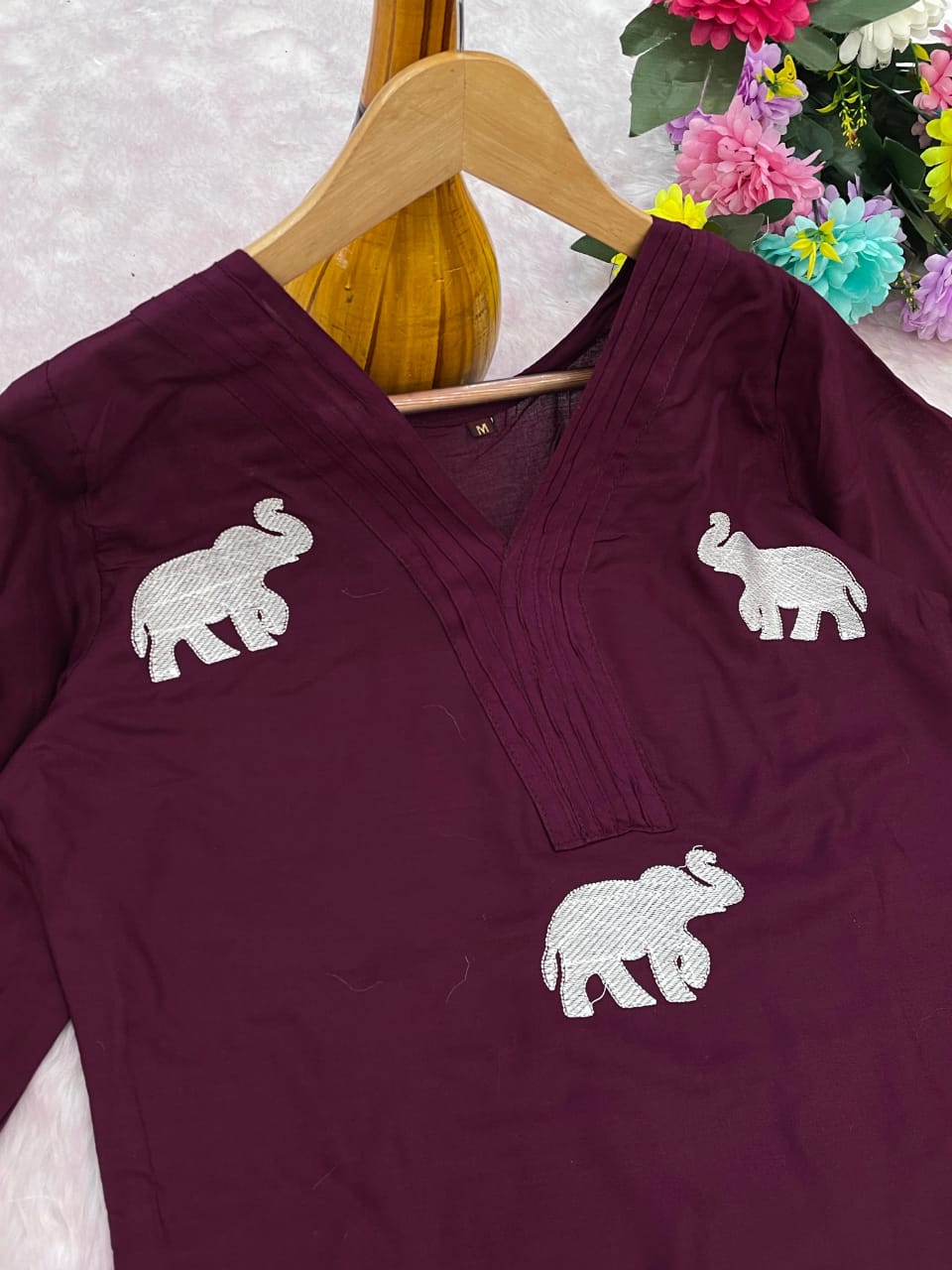 Premium Rayon Elephant Design Kurti Set Women