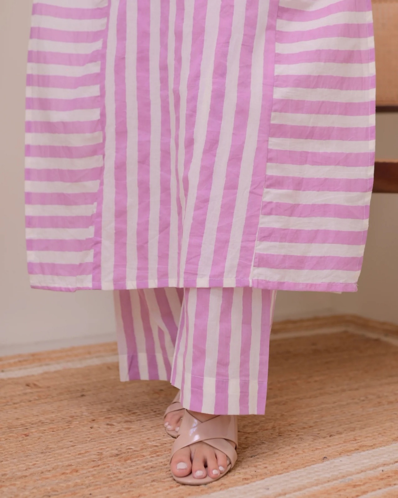 Elegant Lilac Straight Kurta with Palazzo Set