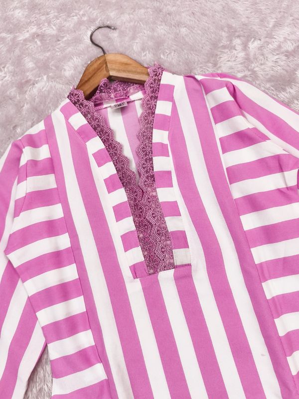 Elegant Lilac Straight Kurta with Palazzo Set