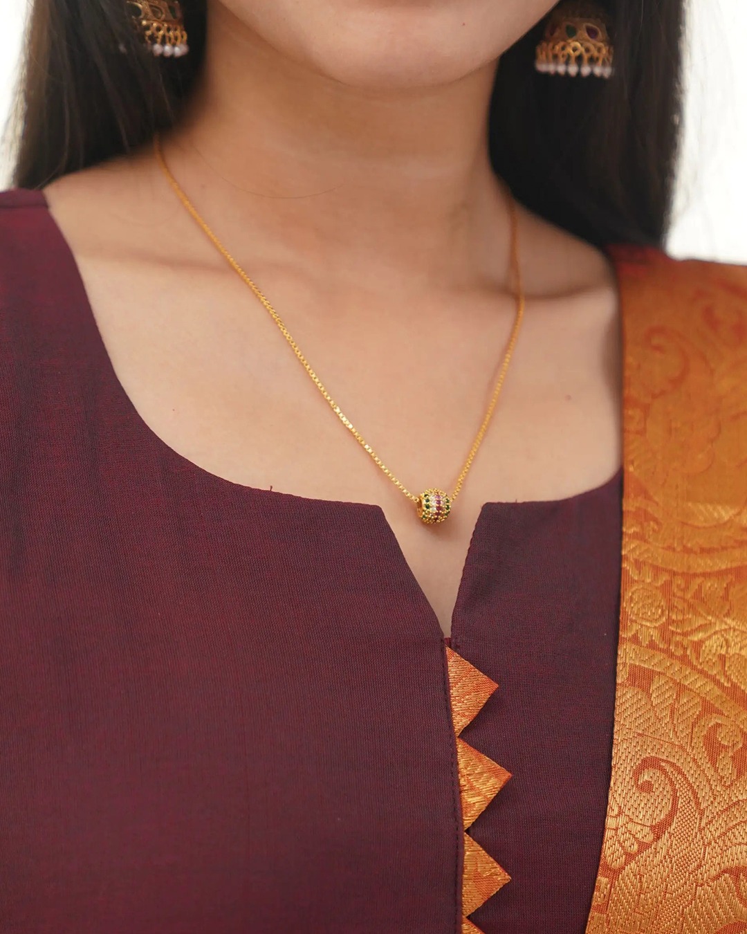 Maroon Heritage Weave Kurti Dupatta Set