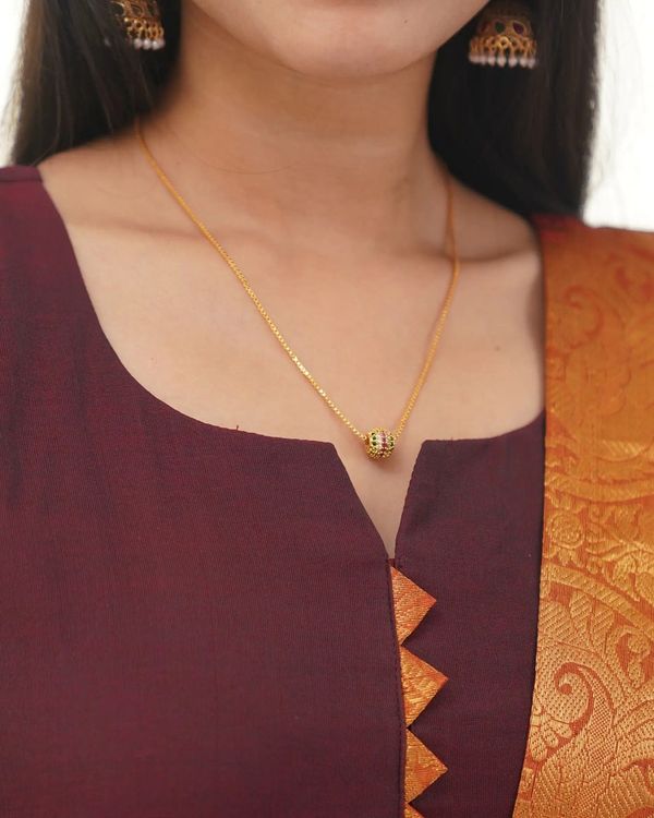 Maroon Heritage Weave Kurti Dupatta Set