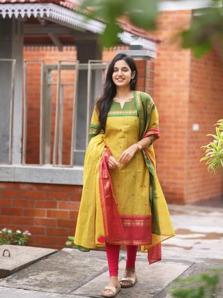 Yellow Royal Touch Kurti Set for Women