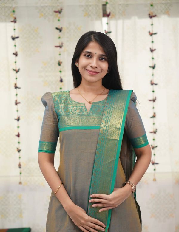 Elegant Grey Zari Weave Kurti with Dupatta Set