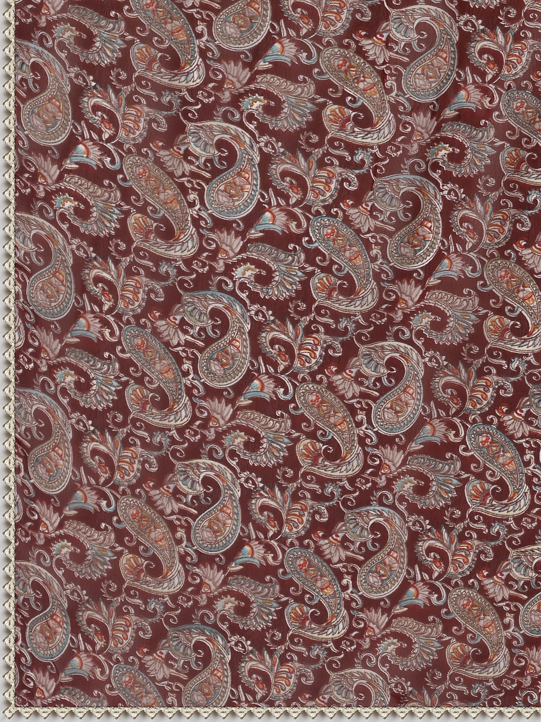 Maroon Printed Georgette Kurta Set with Dupatta Women