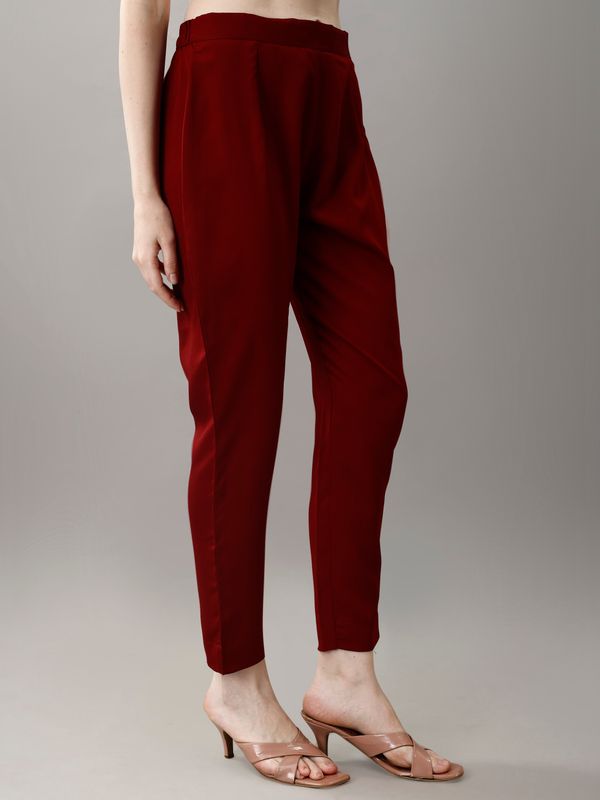 Maroon Printed Georgette Kurta Set with Dupatta Women