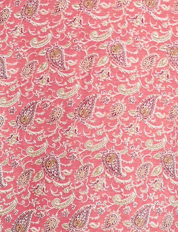 Peach Printed Cotton Kurti Pant Set for Women Casual