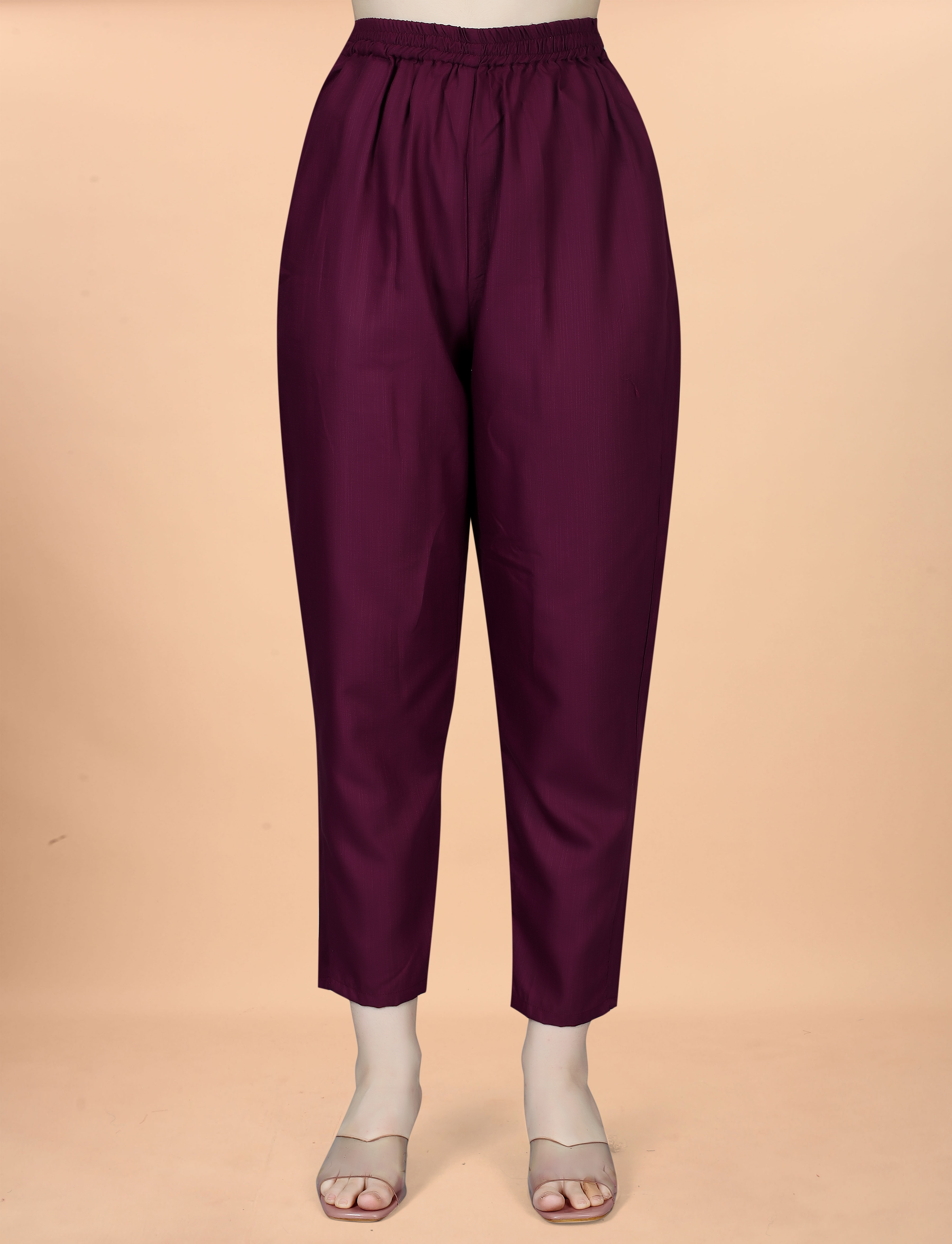 Wine Embroidered Cotton Blend Kurta Pant Dupatta Set