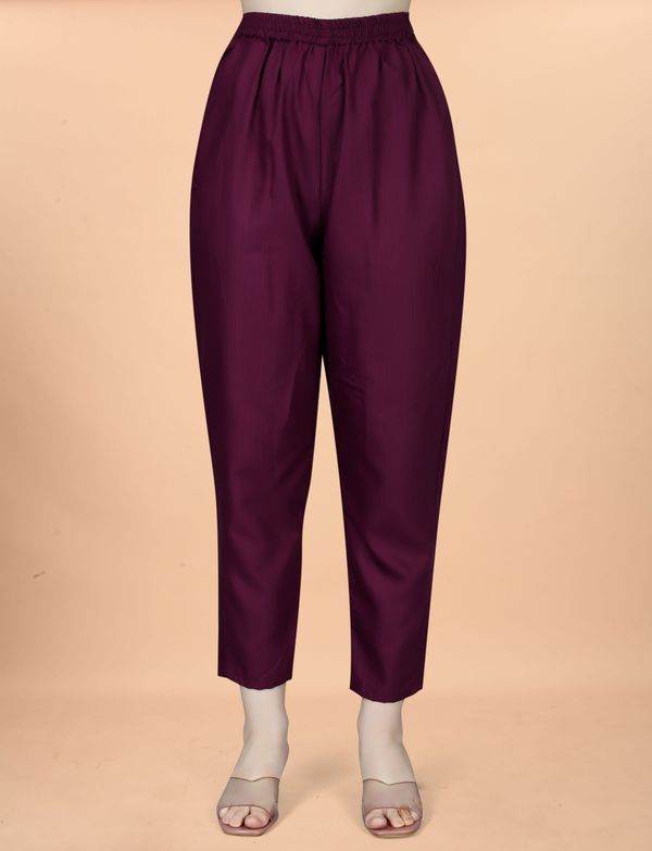 Wine Embroidered Cotton Blend Kurta Pant Dupatta Set