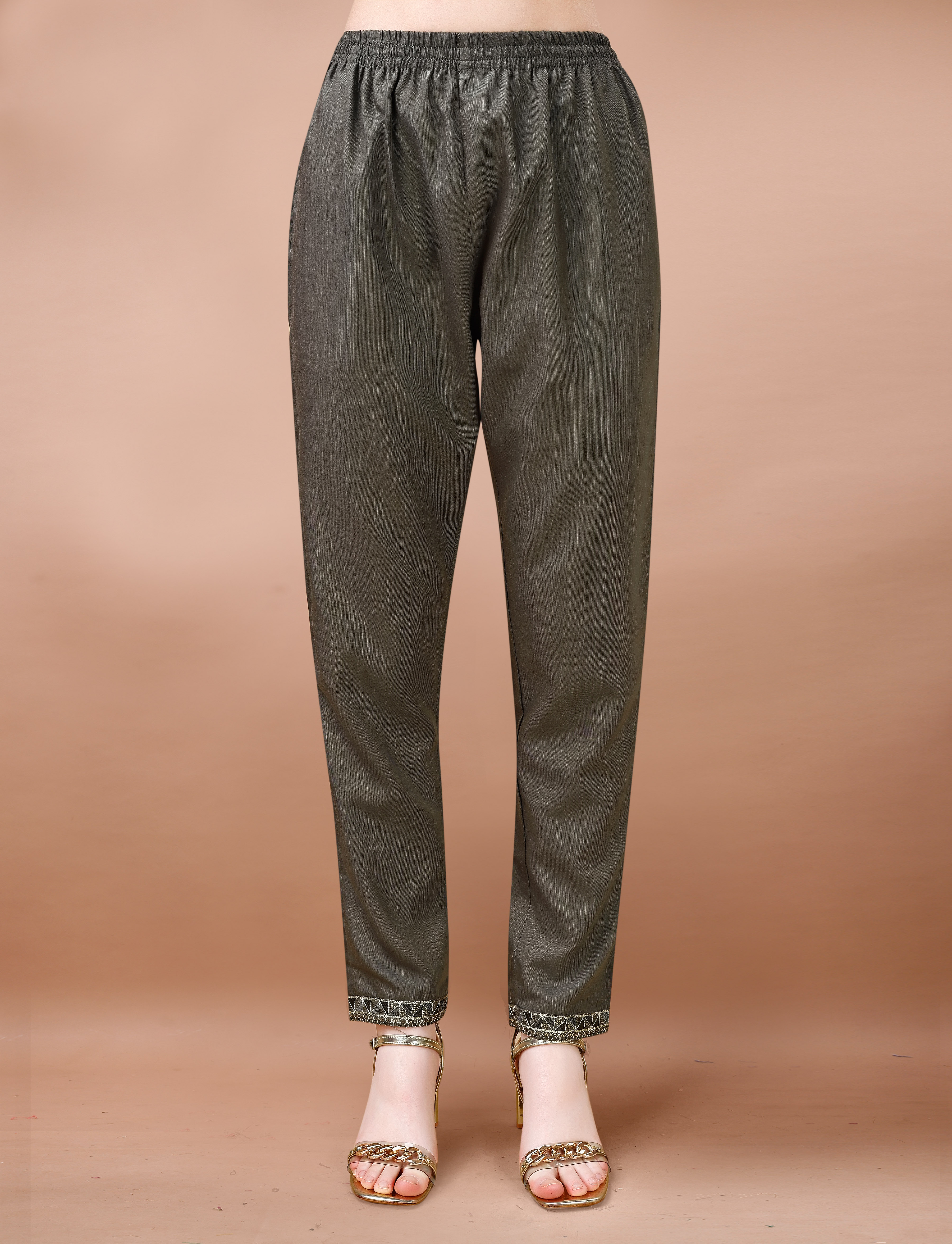 Sage Green Embroidered Cotton Kurta Pant Dupatta Set