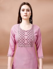 Blush Pink Embroidered Kurta Pant Dupatta Set Women - Pink