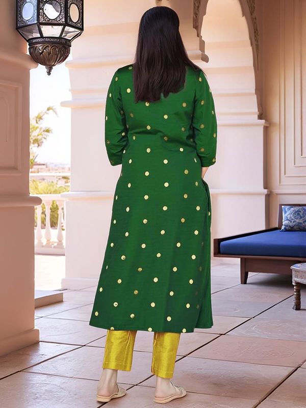 Elegant Green Art Silk Kurta Set with Dupatta