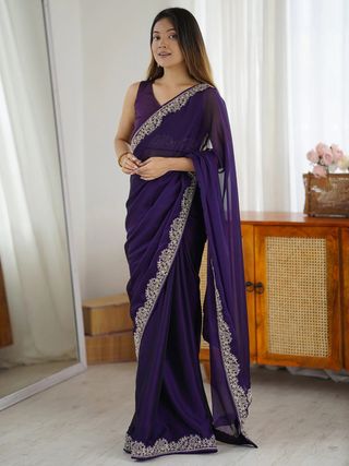 Premium Purple Saree for Festive Celebrations