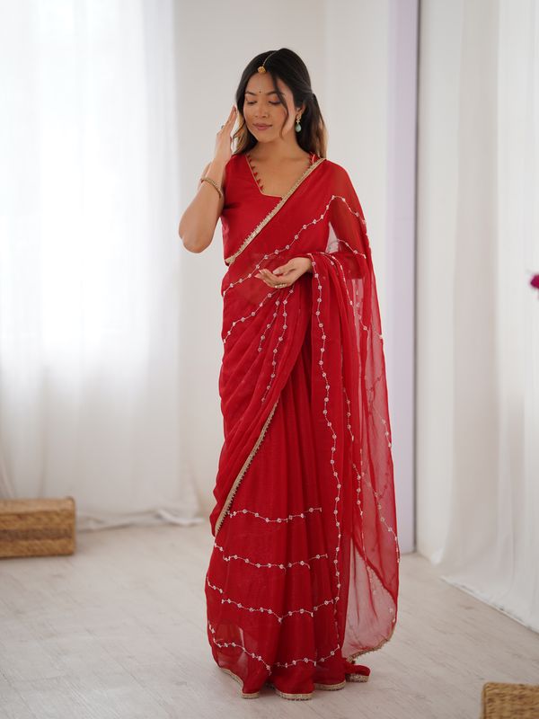 Heavy Sitara Fancy Saree for Wedding & Party Wear
