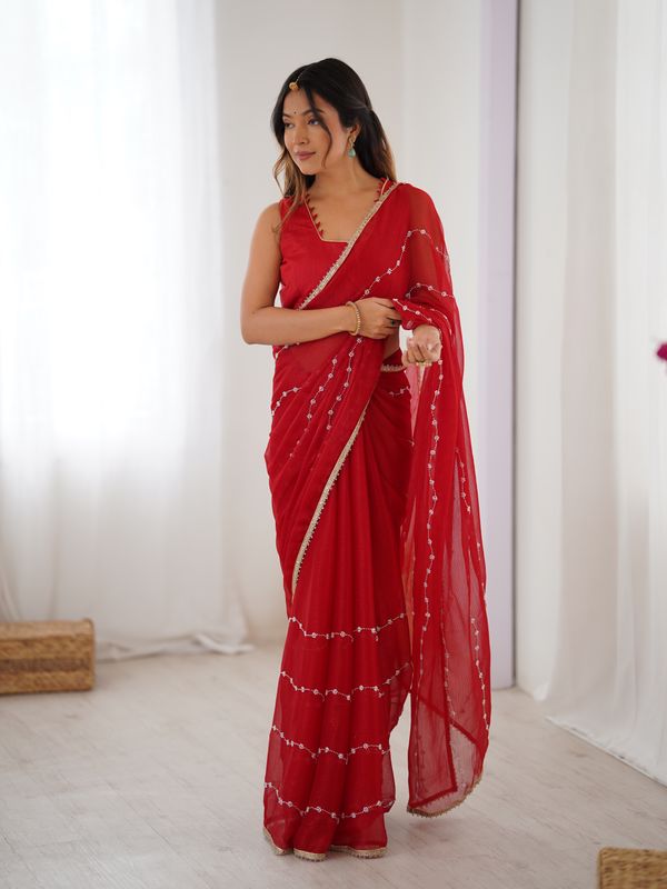 Heavy Sitara Fancy Saree for Wedding & Party Wear