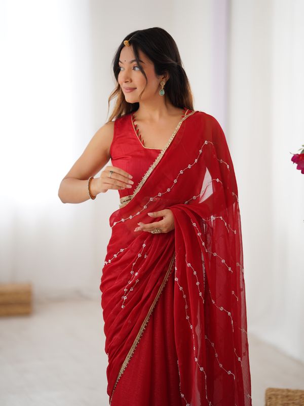 Heavy Sitara Fancy Saree for Wedding & Party Wear
